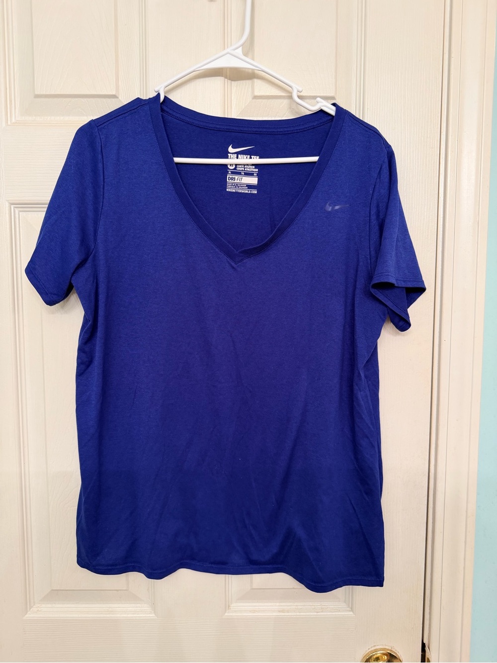 Nike Women's Short-Sleeve V-Neck Tee — Blue